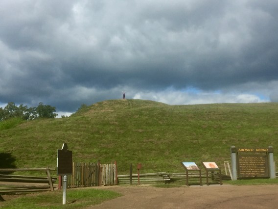 Amanda Abbott on top of Emerald Mound, Natchez, Mississippi.